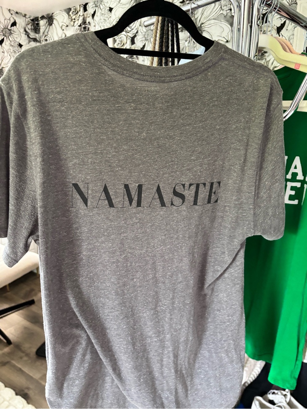 Spiritual Gangster Gray 'Namaste' Short Sleeve Tee